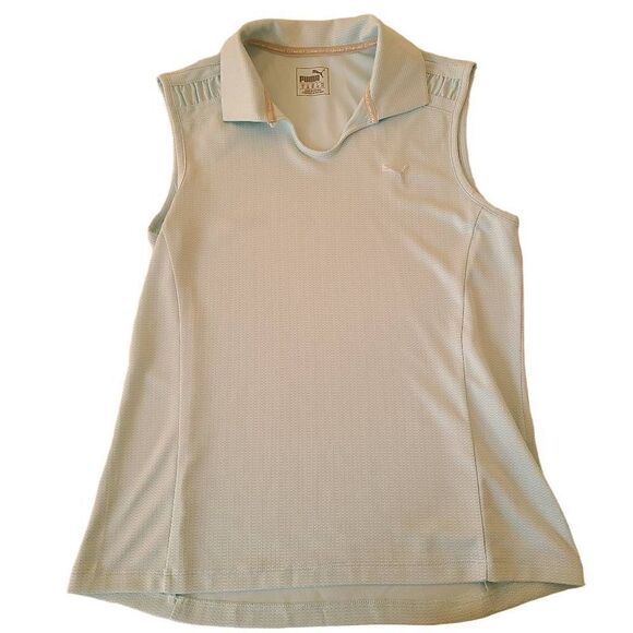 Puma Golf Womens Sleeveless Aqua Moisture Wicking Polo Top Small - Picture 1 of 10